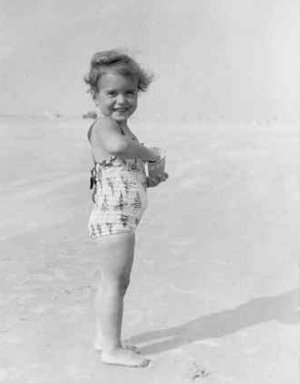 Joan on the beach