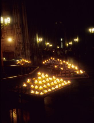 candles in Notre Dame