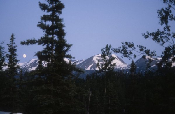 moon over the mountains