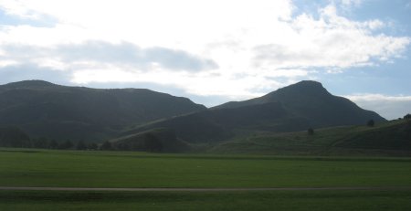 Arthur's Seat across the fields