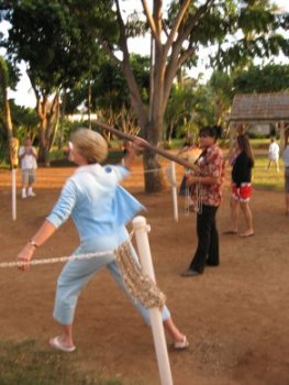 Ellen spear-throwing
