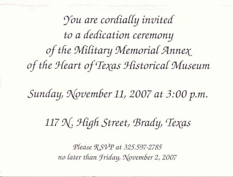 Dedication invitation