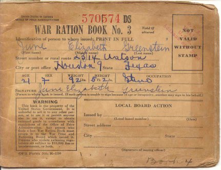 June's ration book #3