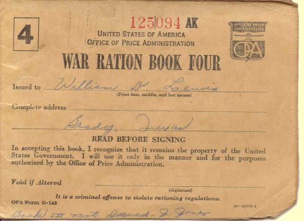 Billy's ration book