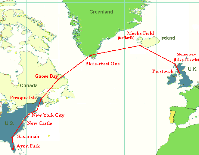 Atlantic crossing map
