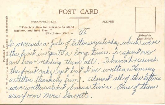 postcard note