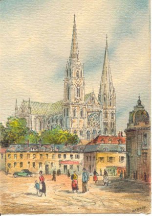 Chartres postcard