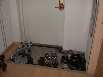 shoes by the front door