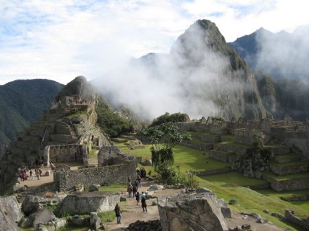 Machu Picchu in morning mist