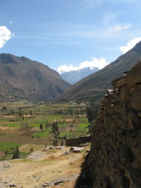 View of valley and mountains