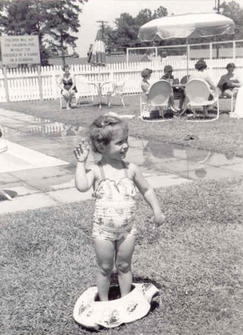 Joan at pool