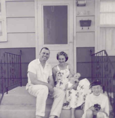 Family on porch
