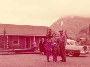 Family at motel