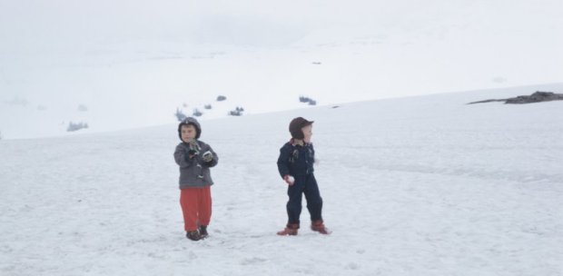 Joan and Larry in the snow