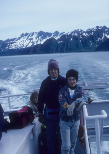 family on the boat