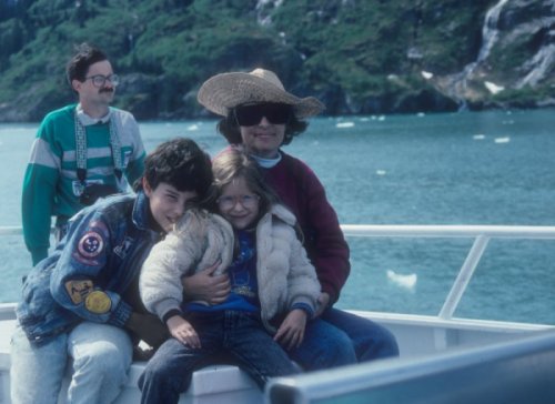 family on the boat