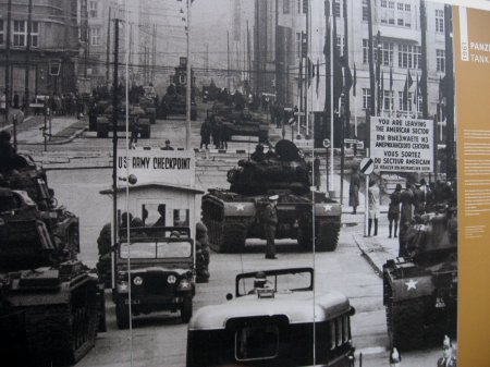 sign on street near Checkpoint Charlie