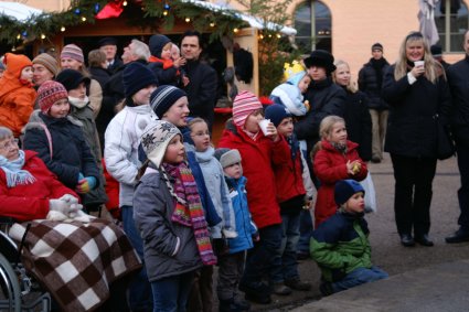 kids watching a puppet show