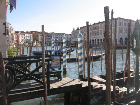 working gondolas on the Grand Canal