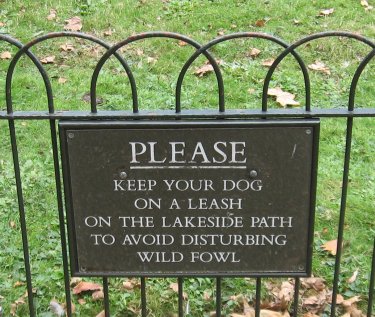sign in St. James's Park