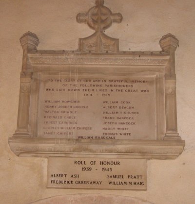 memorial in Avebury church