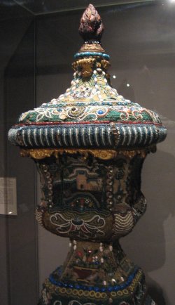 beaded vase