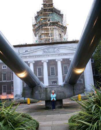 Kathy & guns in front of Museum