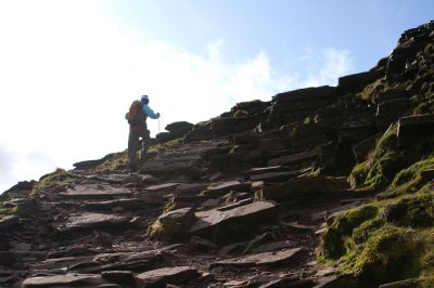 climbing up Corn Du