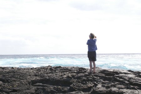 Taking pictures on old lava