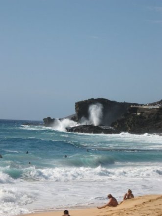 Sandy Beach and Blowhole