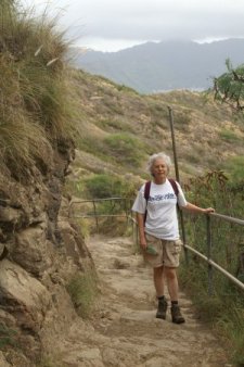 Kathy on the trail