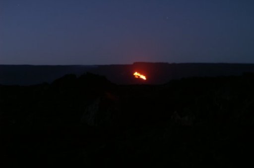 Lava breakout on the hillside
