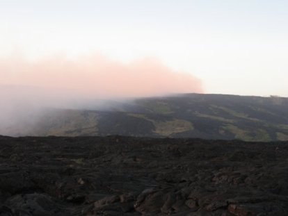 Hillside with steam