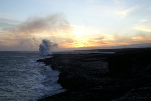 Steam and sunset