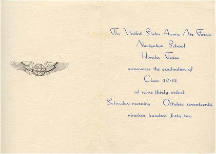 navigation school graduation announcement