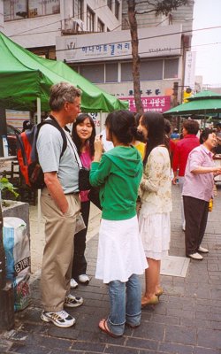 Henry with English students