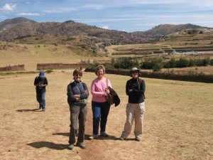 tourists in a field