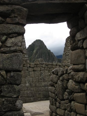 Mountain view thru a window