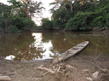 Canoe and pond