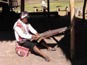 Man weaving
