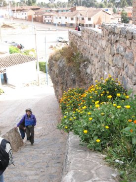 Steep climb in Chinchero