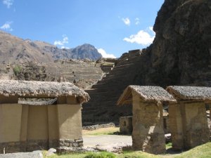 Buildings with terraces beyond