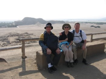 Tourists with Moche city